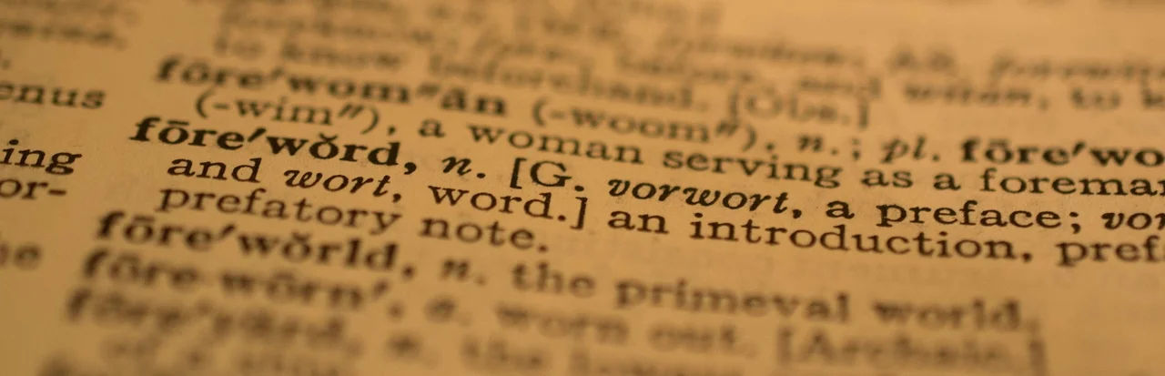 A page in a dictionary