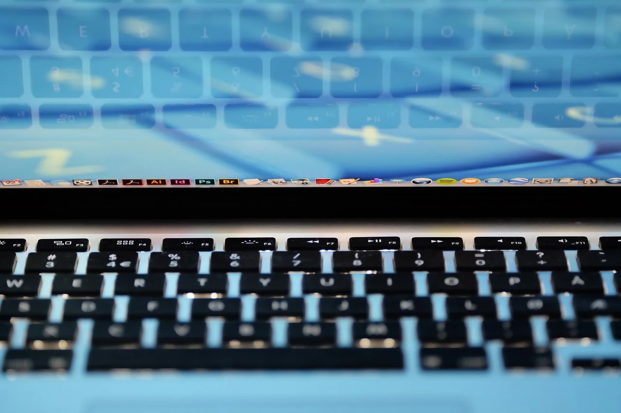 laptop, apple, keyboard