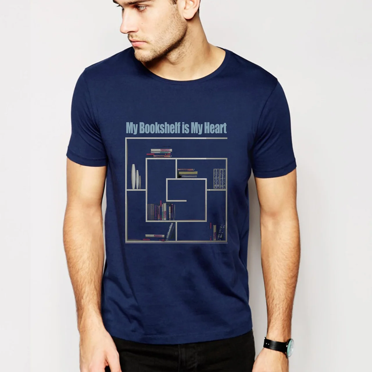 t-shirt design, book-self, boy
