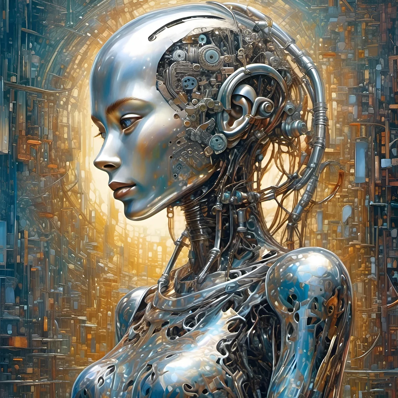 AI 生成的女性機器人形象