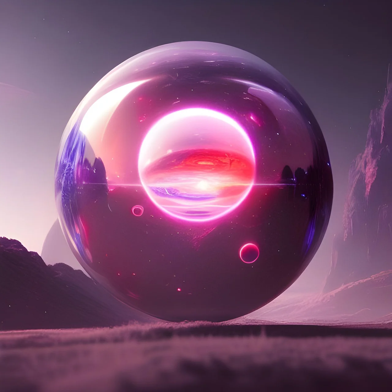 紫色奇幻風格的球體